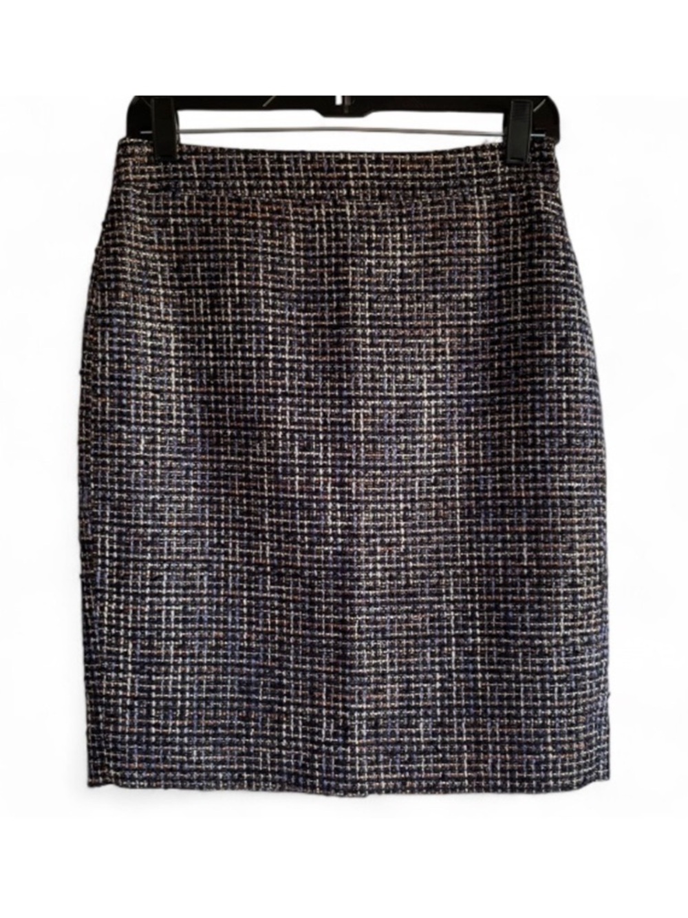 J. Crew The Pencil Skirt Black Metallic Tweed Size 2